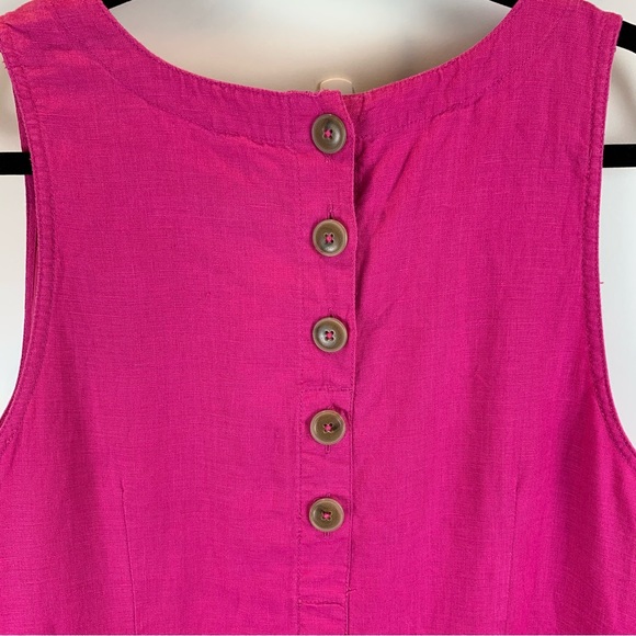 J. Crew Hot Pink Beauchamps 100% Linen Shift Tank Dress Women's sz L/XL - Picture 3 of 10